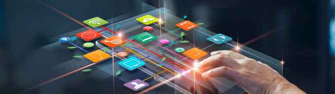 Hands using mobile payments, Digital marketing. Banking network. Online shopping and icon customer networking connection on virtual screen, Business technology concept